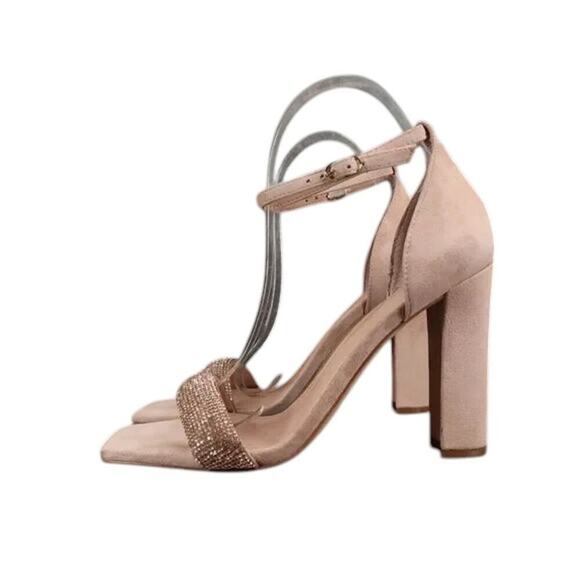 Marc Fisher Shoes Womens 7.5 Sandal Block Heel Ankle Strap Square Toe Leather - Picture 3 of 12